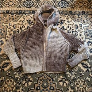 Vintage Brown Knit Ombré Zip Up Sweater sz Medium